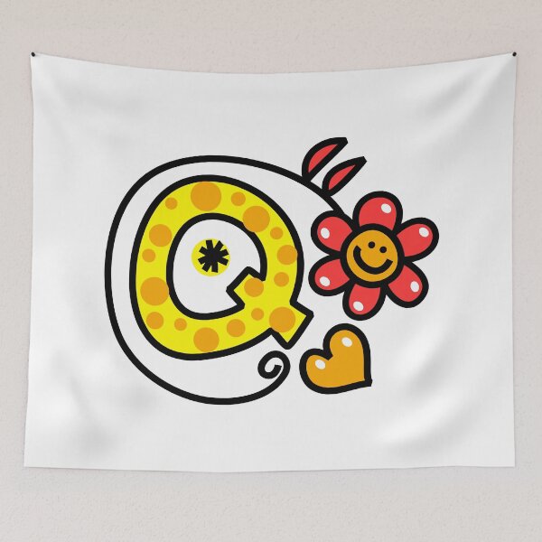 Item preview, Letter Q abc monogram hand drawn colorful alphabet designed and sold by funwithletters.
