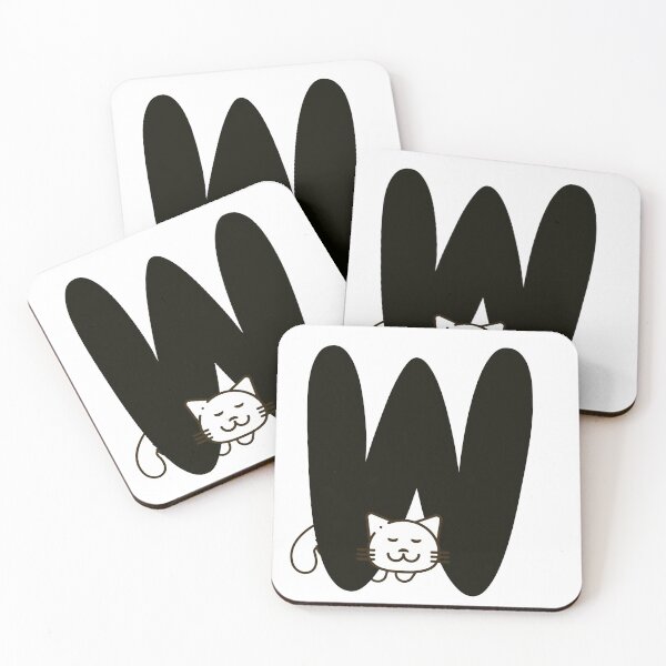 Item preview, Personalized Cat Initial W designed and sold by TheFamilyVan.