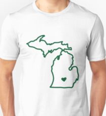 Green & White Slim Fit T-Shirt