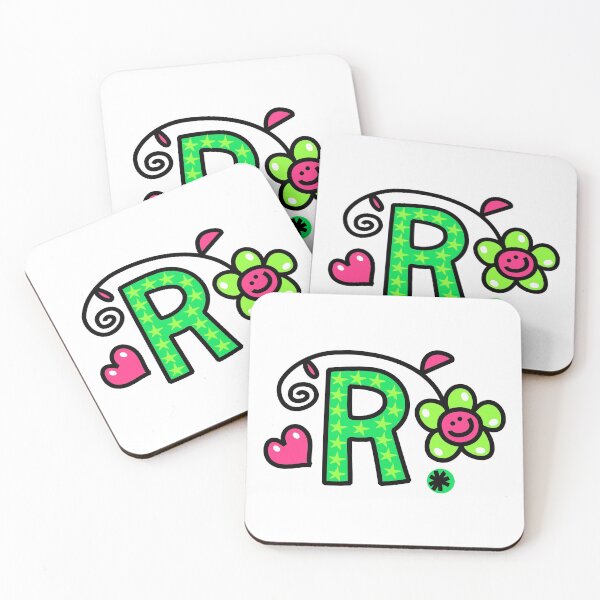 Item preview, Letter R abc monogram hand drawn colorful alphabet designed and sold by funwithletters.