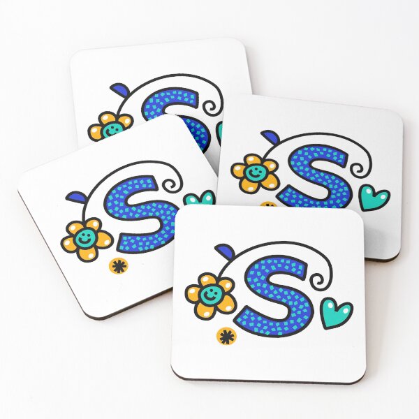Item preview, Letter S abc monogram hand drawn colorful alphabet designed and sold by funwithletters.