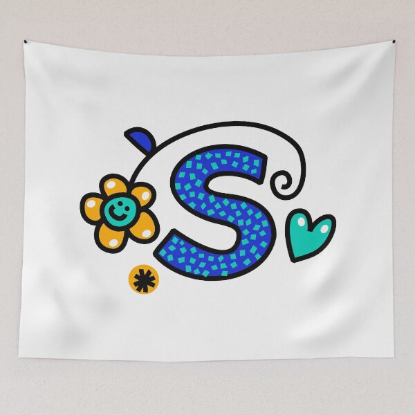 Item preview, Letter S abc monogram hand drawn colorful alphabet designed and sold by funwithletters.