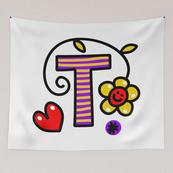 Item preview, Letter T abc monogram hand drawn colorful alphabet designed and sold by funwithletters.