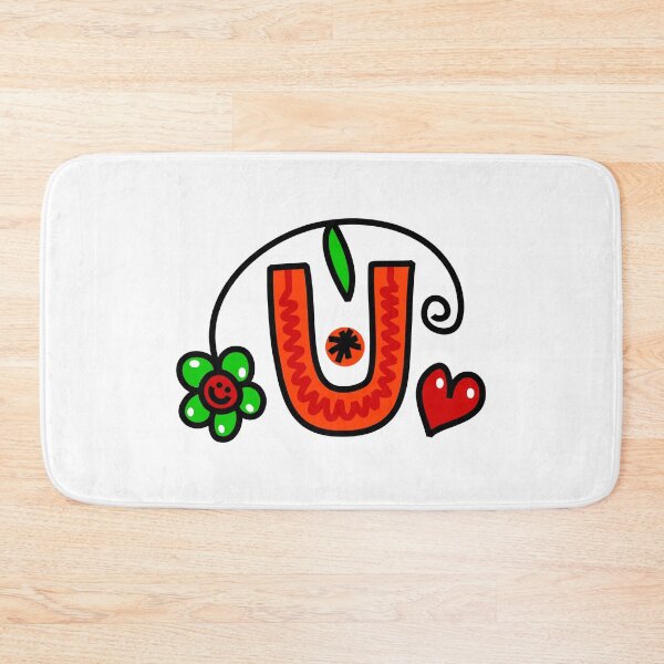Item preview, Letter U abc monogram hand drawn colorful alphabet designed and sold by funwithletters.