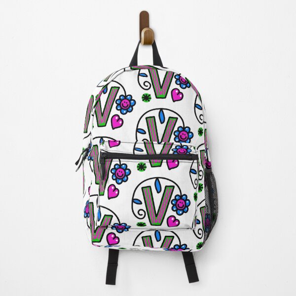 Item preview, Letter V abc monogram hand drawn colorful alphabet designed and sold by funwithletters.