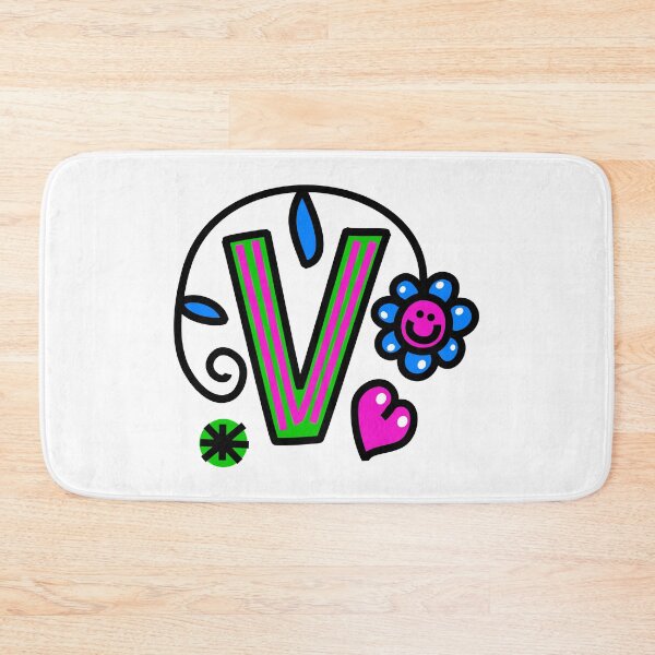 Item preview, Letter V abc monogram hand drawn colorful alphabet designed and sold by funwithletters.