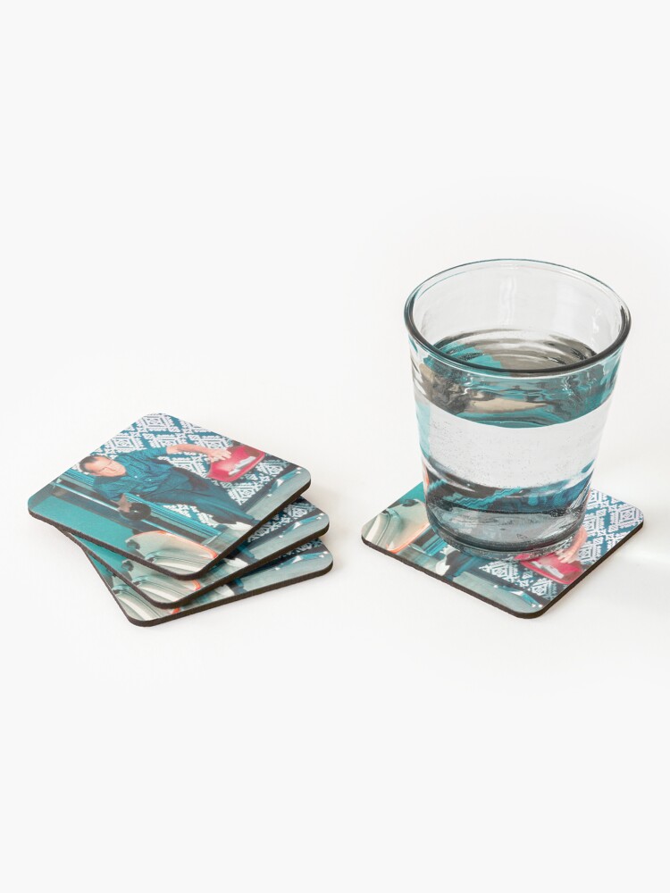 Alternate view of President Richard Nixon Bowling At The White House - Color Version Coasters (Set of 4)