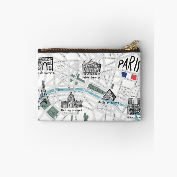 Item preview, Paris Landmarks and Neighborhoods Map designed and sold by kurtographymaps.