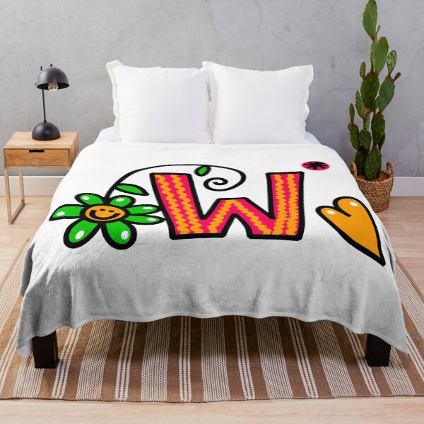 Item preview, Letter W abc monogram hand drawn colorful alphabet designed and sold by funwithletters.