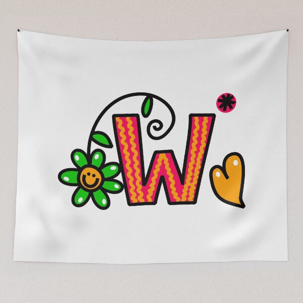 Item preview, Letter W abc monogram hand drawn colorful alphabet designed and sold by funwithletters.