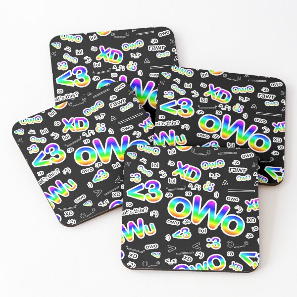 Item preview, Black Background Rainbow Emoji Pattern designed and sold by Bumblefuzzies.