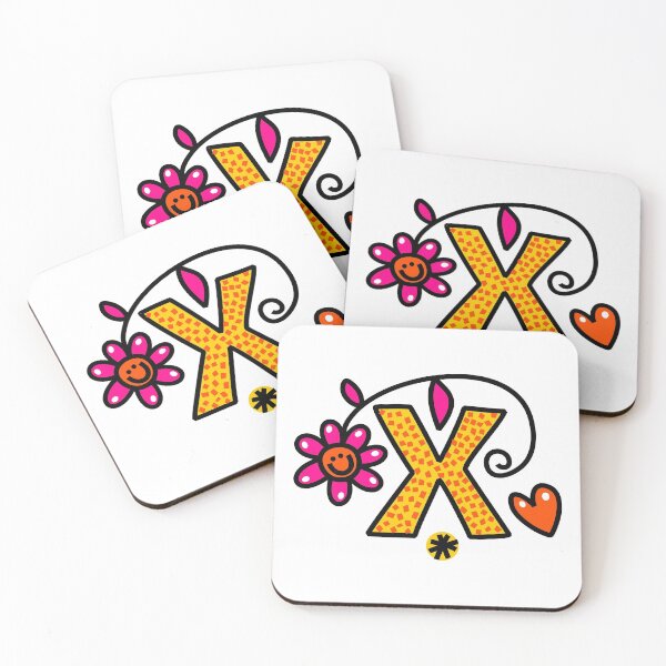 Item preview, Letter X abc monogram hand drawn colorful alphabet designed and sold by funwithletters.