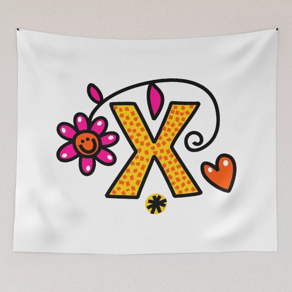 Item preview, Letter X abc monogram hand drawn colorful alphabet designed and sold by funwithletters.