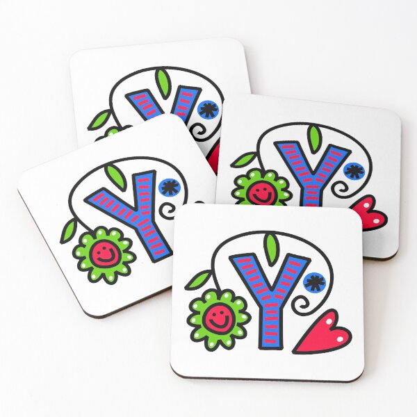 Item preview, Letter Y abc monogram hand drawn colorful alphabet designed and sold by funwithletters.