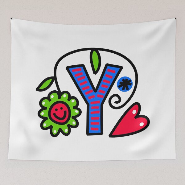 Item preview, Letter Y abc monogram hand drawn colorful alphabet designed and sold by funwithletters.