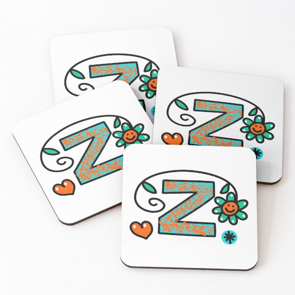 Item preview, Letter Z abc monogram hand drawn colorful alphabet designed and sold by funwithletters.