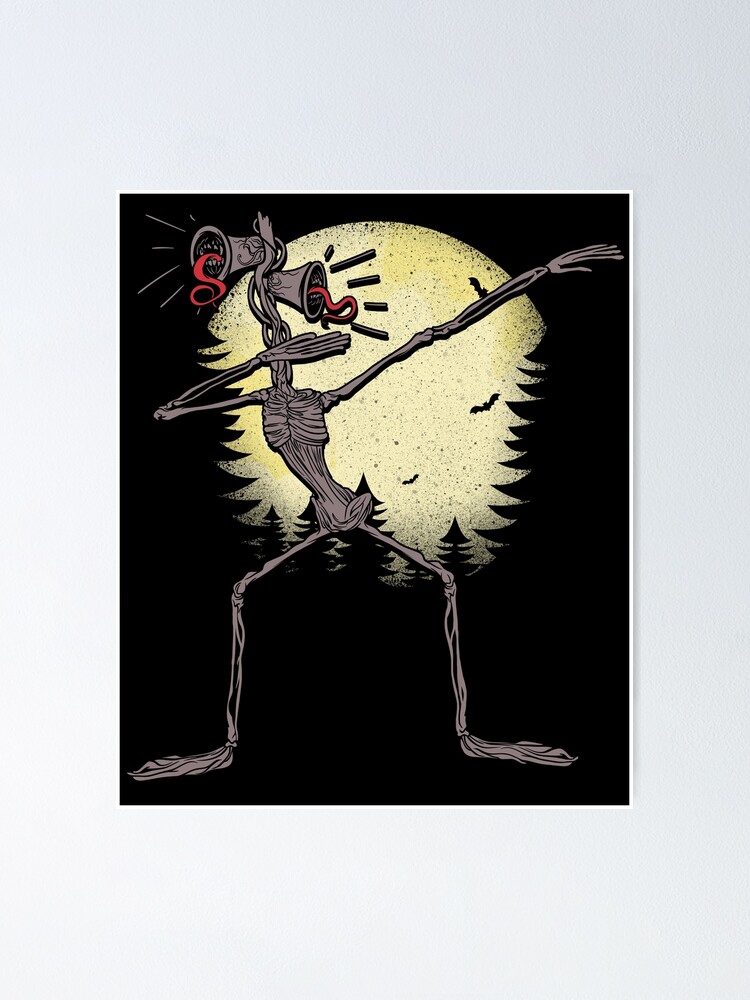 Funny Dabbing Siren Head Halloween Meme Full Moon Gifts Poster By Opippi Redbubble