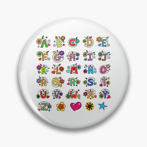 Item preview, Whole Alphabet abc monogram hand drawn colorful alphabet designed and sold by funwithletters.