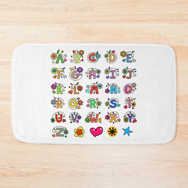 Item preview, Whole Alphabet abc monogram hand drawn colorful alphabet designed and sold by funwithletters.