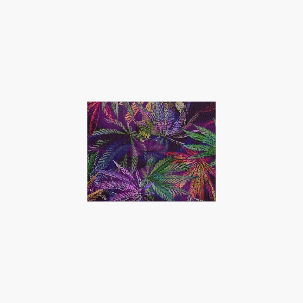 Psychedelic Marijuana Cannabis Leaves Jigsaw Puzzle