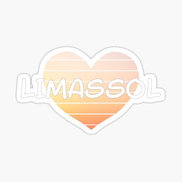 Retro Sunny Heart of Limassol Sticker