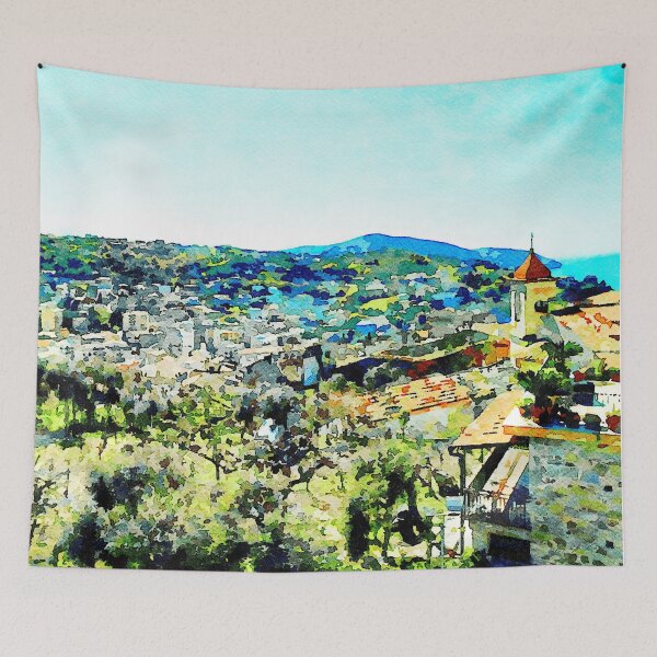Item preview, Landscape with olive trees and cityscape of Agropoli from walls castle designed and sold by Giuseppe Cocco.