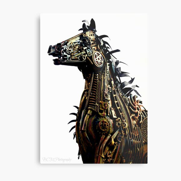 Steampunk Horse of the Apocalypse Metal Print