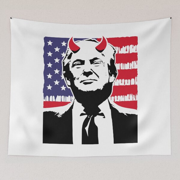 Item preview, Anti-Trump Bleeding Flag Trump Antichrist designed and sold by pixeljamz.