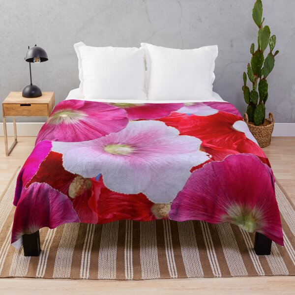 Item preview, FUCHSIA & PINK HOLLYHOCKS GARDEN ART designed and sold by sharlesart.