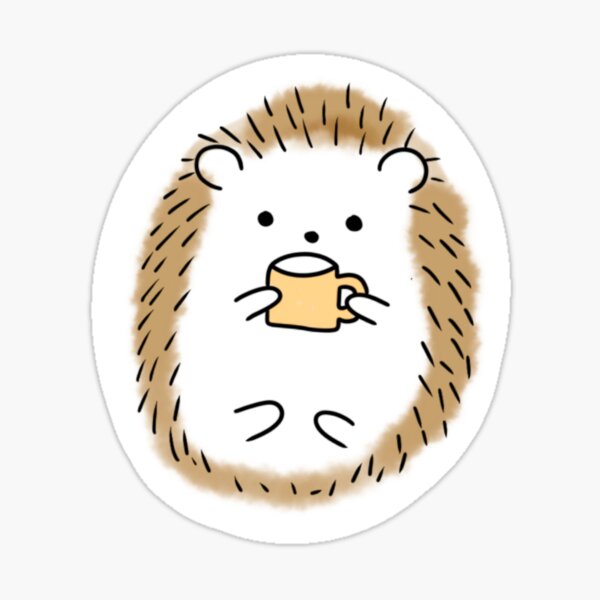 Item preview, Cute hedgehog with mug designed and sold by AuringerArt.