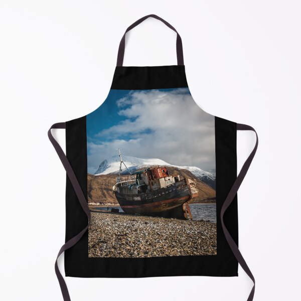 Item preview, Wreckage in the shadows of Ben Nevis's snow-capped mountains designed and sold by Incakola1.