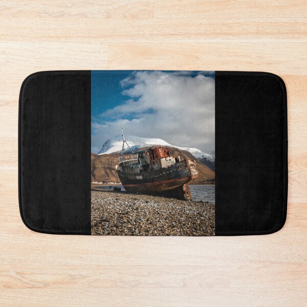 Item preview, Wreckage in the shadows of Ben Nevis's snow-capped mountains designed and sold by Incakola1.