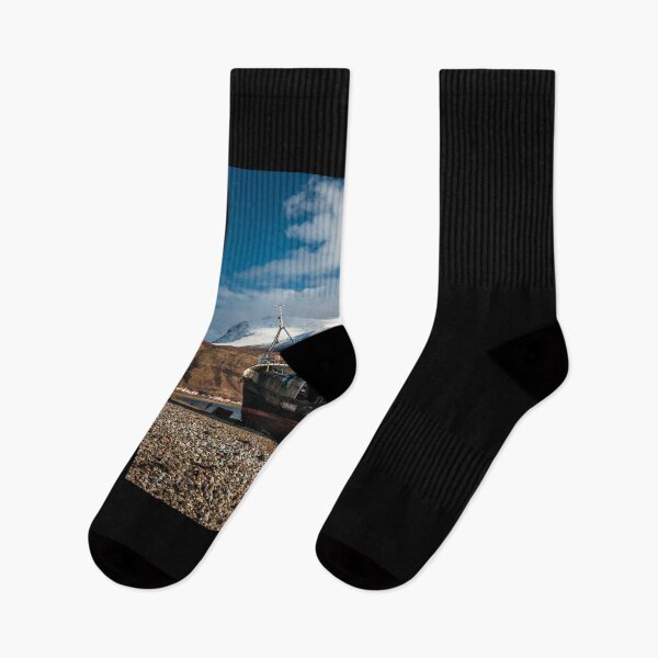 Item preview, Wreckage in the shadows of Ben Nevis's snow-capped mountains designed and sold by Incakola1.