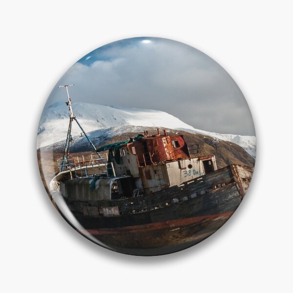 Item preview, Wreckage in the shadows of Ben Nevis's snow-capped mountains designed and sold by Incakola1.