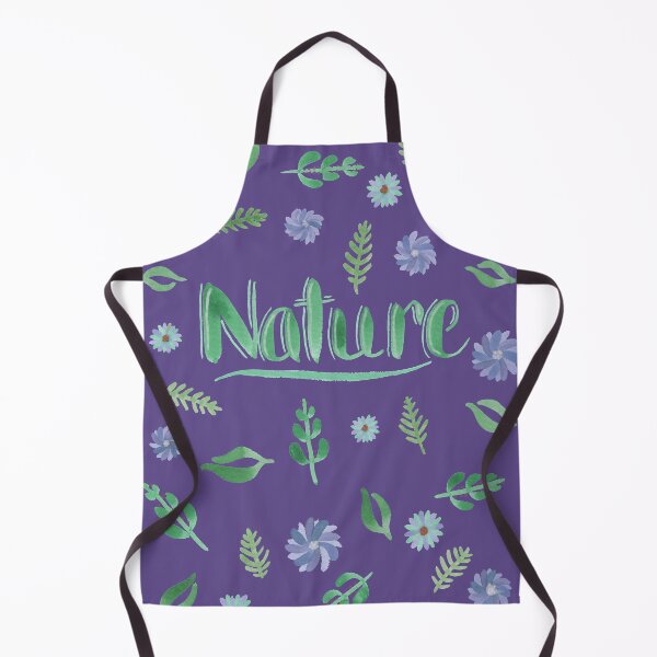 Item preview, Green Watercolor Brush Lettering - Nature with Leaves and Flowers on Ultra Violet designed and sold by Karen McFarland.