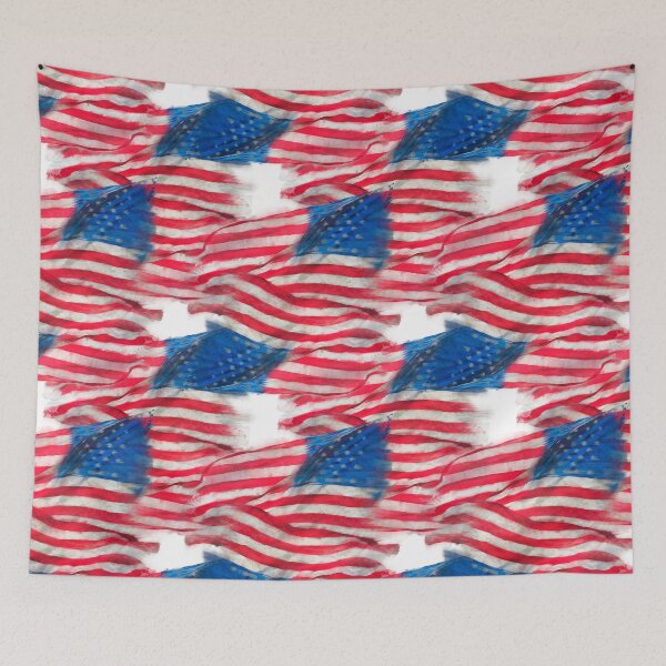 Item preview, seamless watercolor pattern of American flag for background. Endless texture. designed and sold by svetlanna.