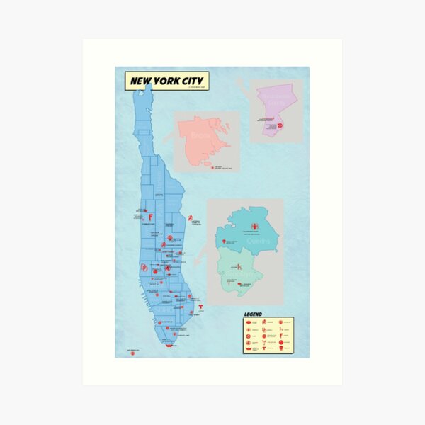A Comic Book Tour of NYC Art Print