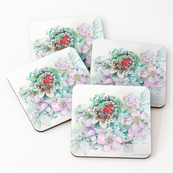 Item preview, Ladybird in Blackcurrant blossom designed and sold by Gea Austen.