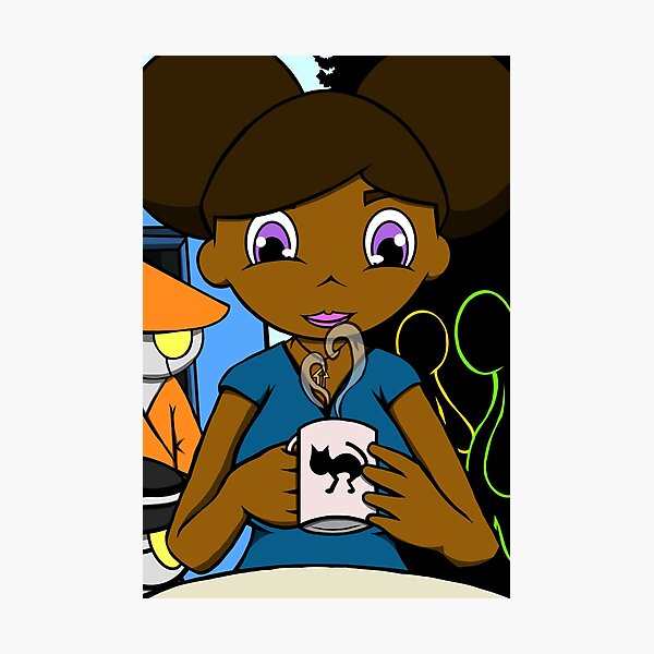 Julie with coffee Photographic Print