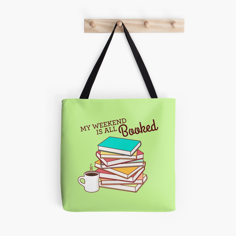 Sac Fourre-tout « My Weekend Is Fully Booked » – Coton Réutilisable, Pour Lecteurs, Bibliothèques, Cadeau Booklover