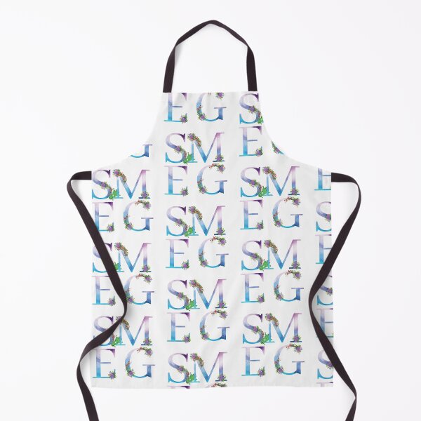 Watercolor Floral Monogram Smegged Up Apron