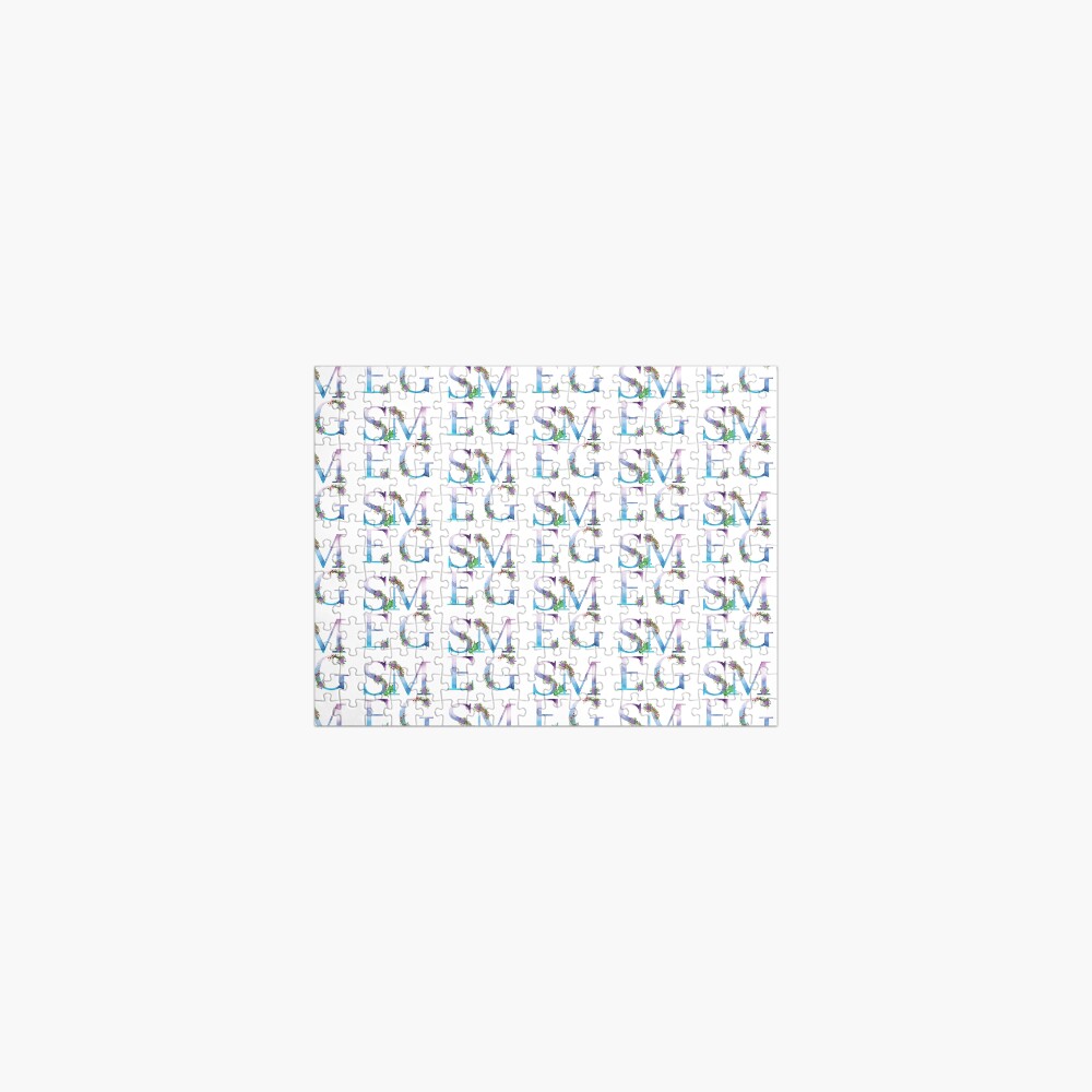 Watercolor Floral Monogram Smegged Up Jigsaw Puzzle