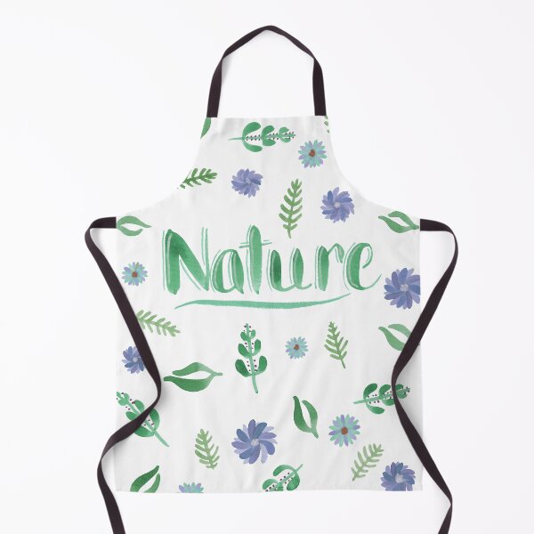 Item preview, Green Watercolor Brush Lettering - Nature with Leaves and Flowers on White designed and sold by Karen McFarland.