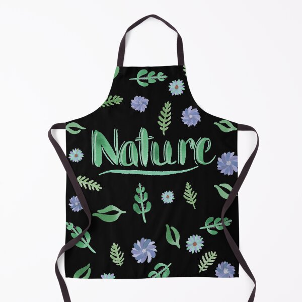 Item preview, Green Watercolor Brush Lettering - Nature with Leaves and Flowers on Black designed and sold by Karen McFarland.