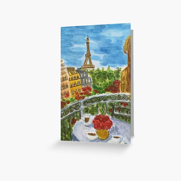 Item preview, paris france cafe illustration designed and sold by shanz-arts.