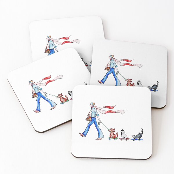 Item preview, A little snobbish Parisian walking her dogs. designed and sold by voicivoila.