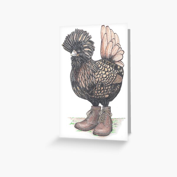 Item preview, Polish chicken in farm boots designed and sold by JimsBirds.