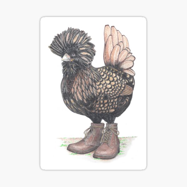 Polish chicken in farm boots Sticker