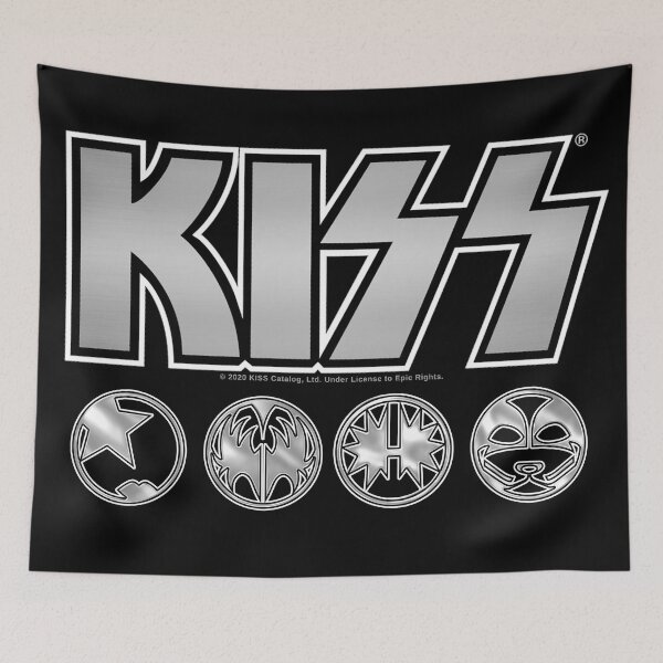 Item preview, KISS Logo Silver V3 Starchild Demon Spaceman Catman designed and sold by SK22ART-DESIGN.
