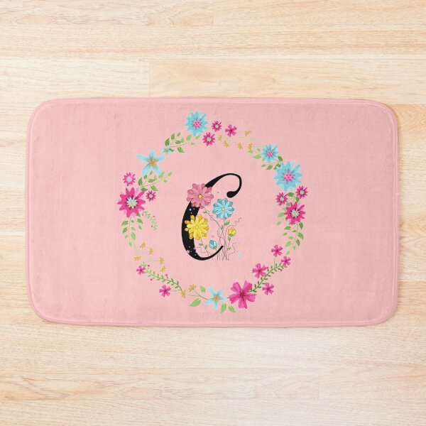 Item preview, Pink Floral Monogram Initial Letter C designed and sold by BleuSky.